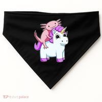 Axolotl Riding A Unicorn Funny Cute USA-Made Doggie Bandana thumb 0