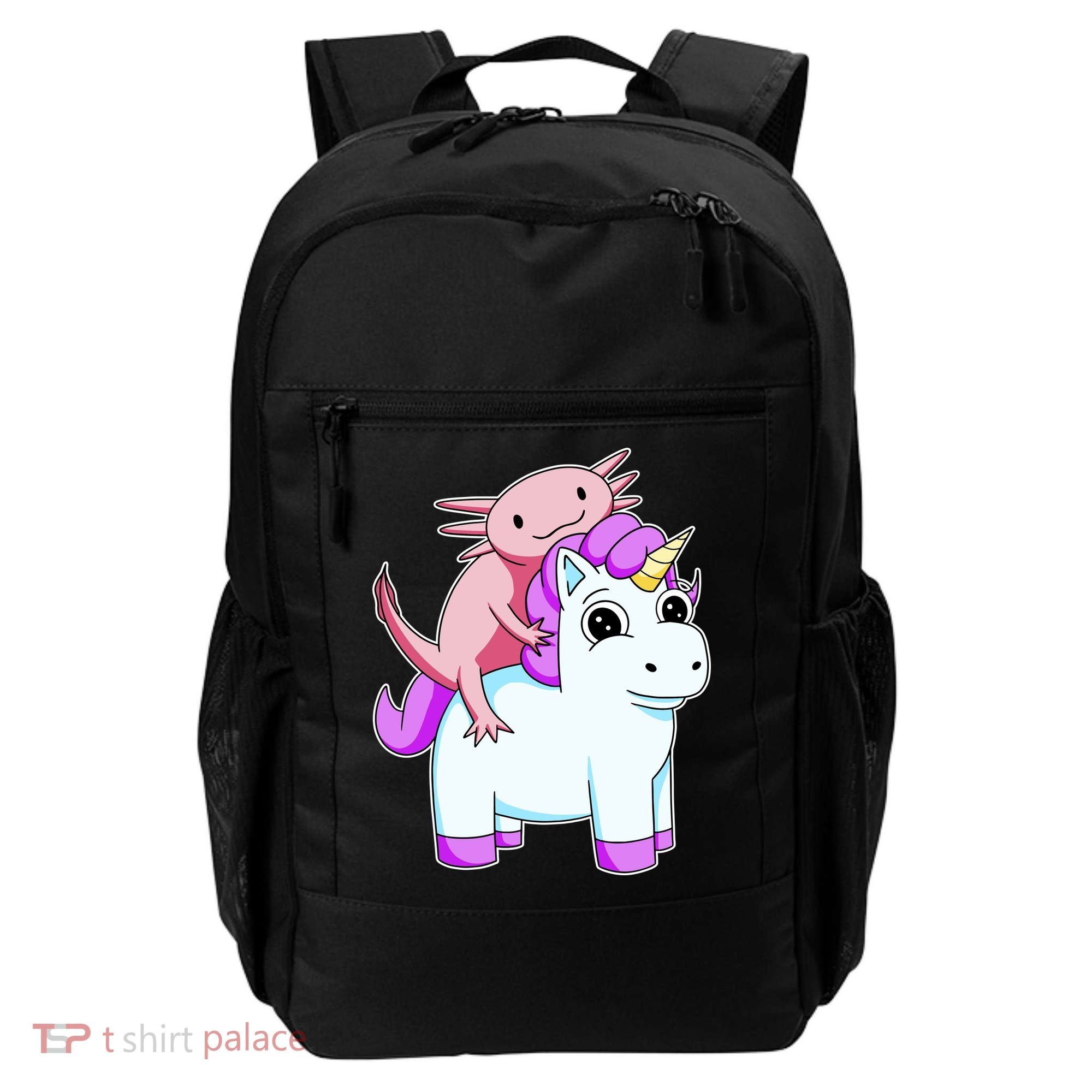 Axolotl Riding A Unicorn Funny Cute Backpack