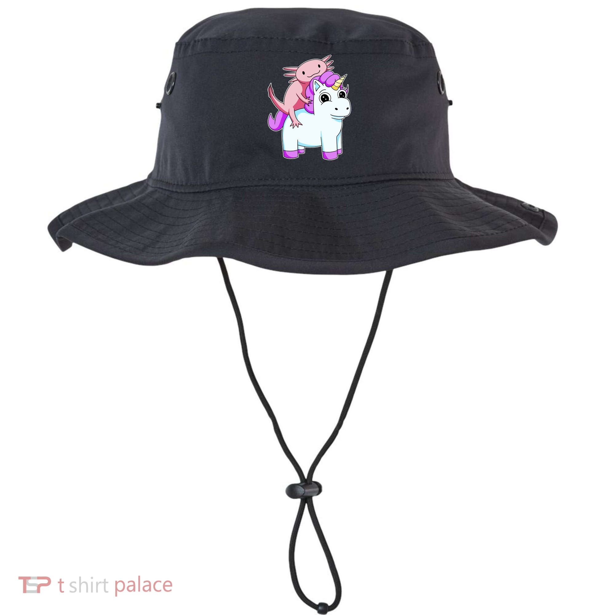 Axolotl Riding A Unicorn Funny Cute Bucket Hat