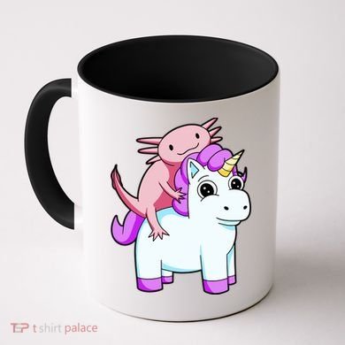 Axolotl Riding A Unicorn Funny Cute Coffee Mug