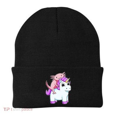 Axolotl Riding A Unicorn Funny Cute Beanie