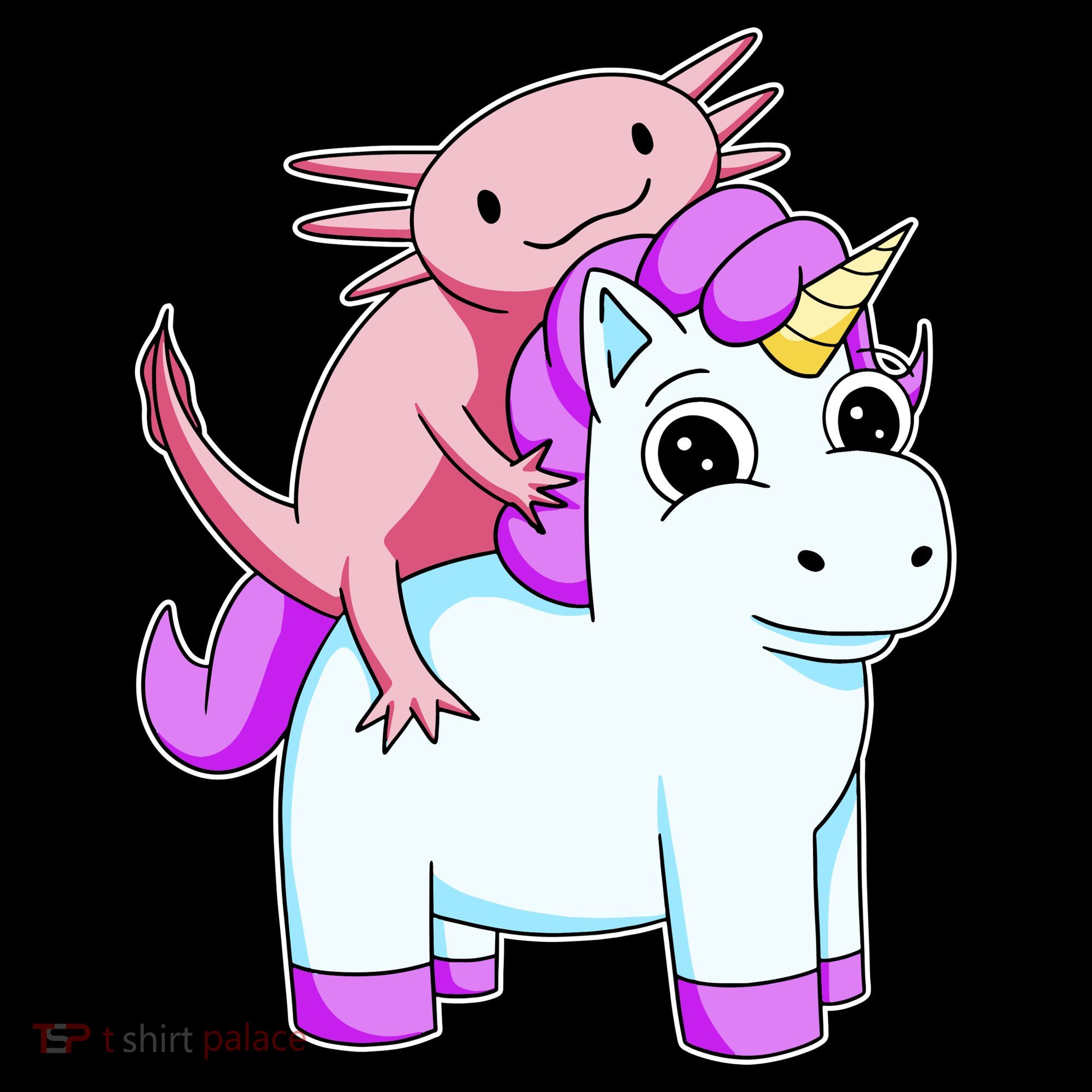 Axolotl Riding A Unicorn Funny Cute Women's Hoodie
