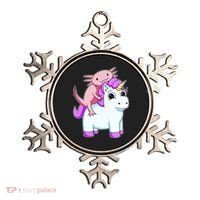 Axolotl Riding A Unicorn Funny Cute Ornament thumb 0