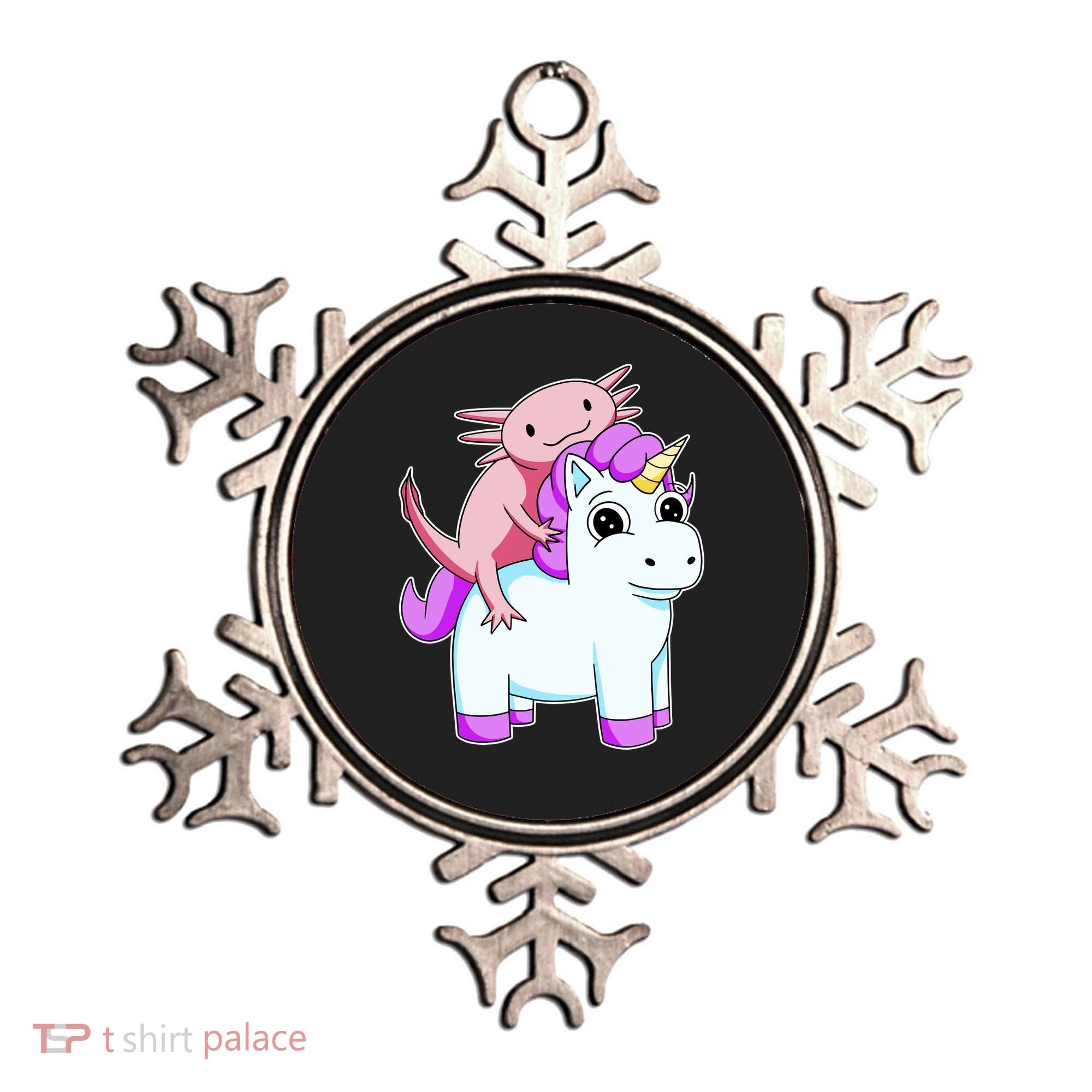 Axolotl Riding A Unicorn Funny Cute Ornament