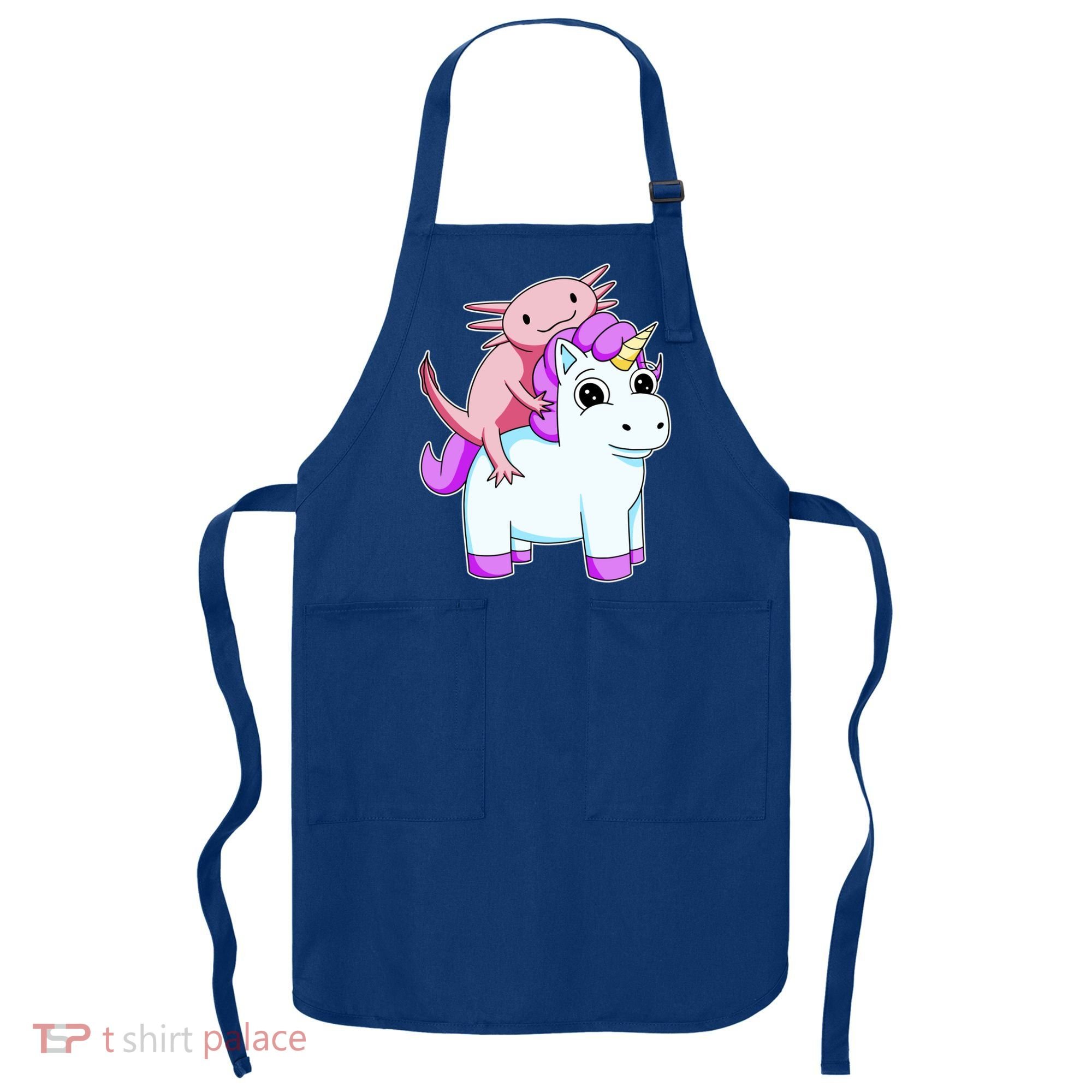 Axolotl Riding A Unicorn Funny Cute Apron