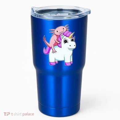 Axolotl Riding A Unicorn Funny Cute Tumbler