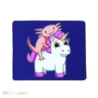 Axolotl Riding A Unicorn Funny Cute Mousepad thumb 0