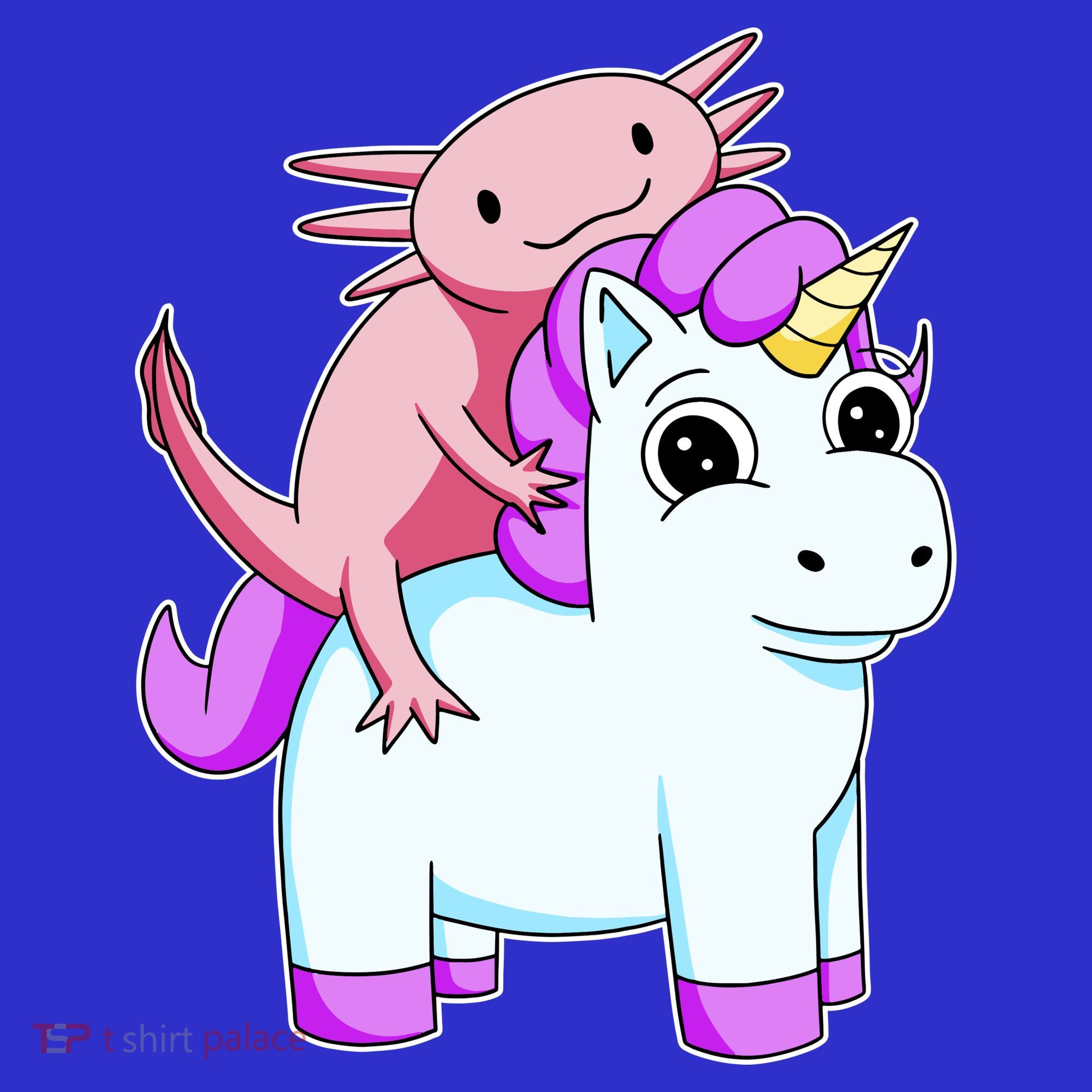 Axolotl Riding A Unicorn Funny Cute Mousepad