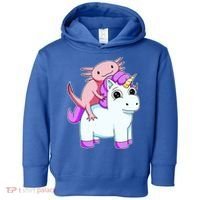 Axolotl Riding A Unicorn Funny Cute Toddler Hoodie thumb 0