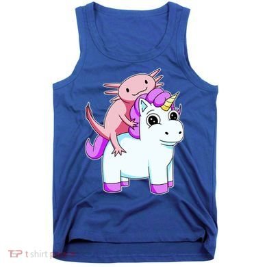 Axolotl Riding A Unicorn Funny Cute Tank Top