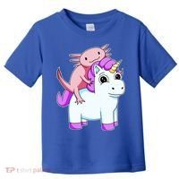Axolotl Riding A Unicorn Funny Cute Toddler T-Shirt thumb 0