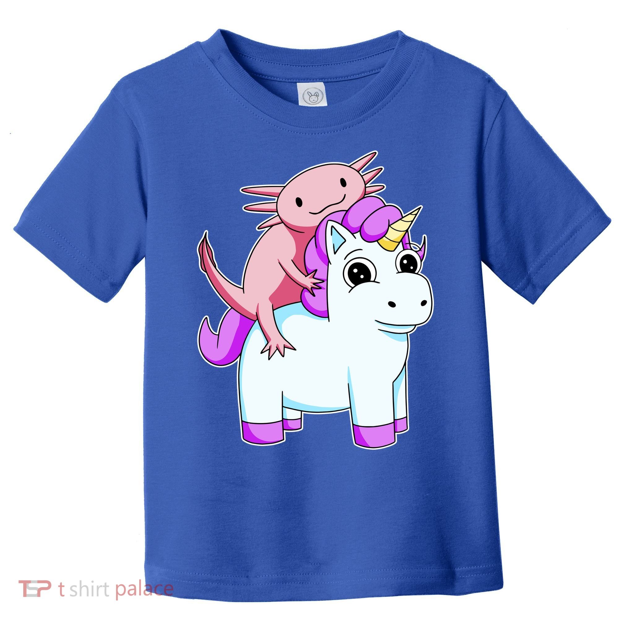 Axolotl Riding A Unicorn Funny Cute Toddler T-Shirt
