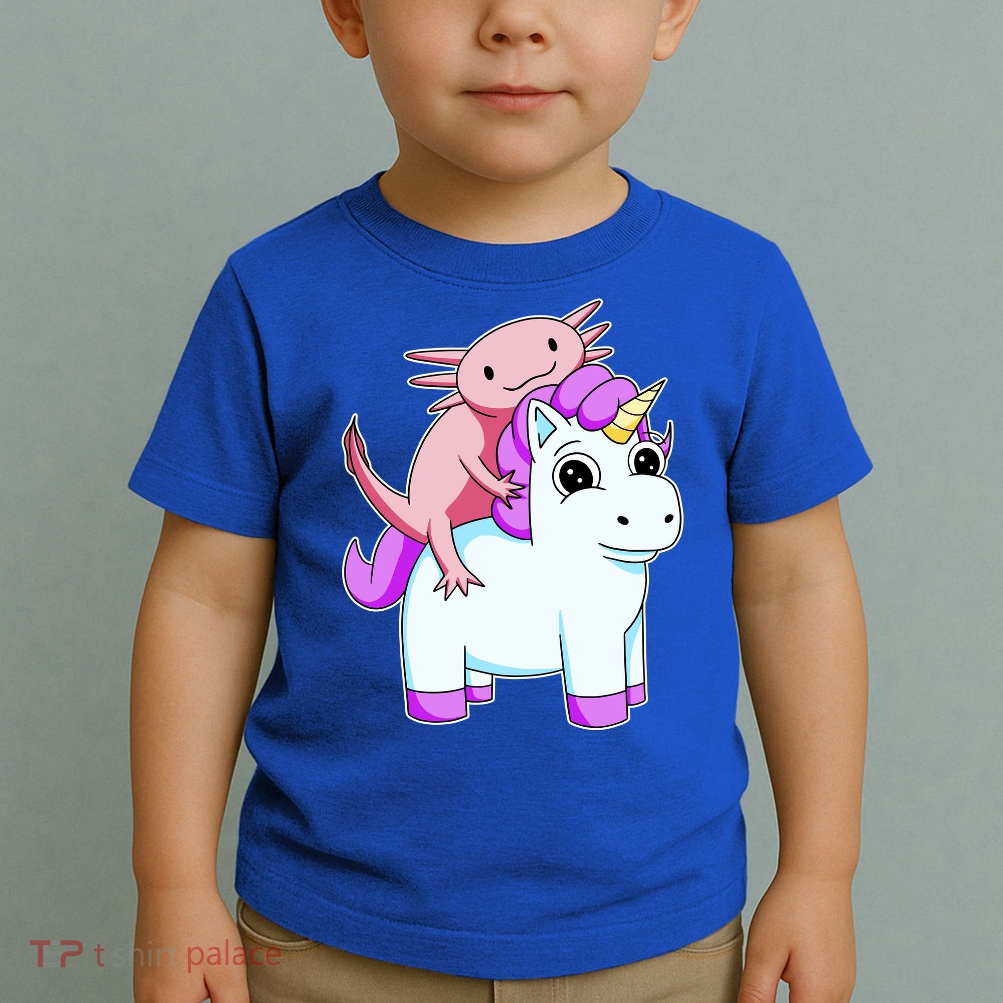 Axolotl Riding A Unicorn Funny Cute Toddler T-Shirt