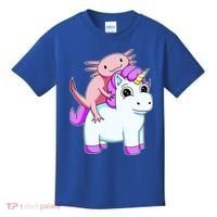 Axolotl Riding A Unicorn Funny Cute Kids T-Shirt thumb 0