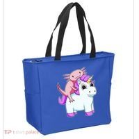 Axolotl Riding A Unicorn Funny Cute Tote Bag thumb 2