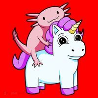 Axolotl Riding A Unicorn Funny Cute Santa Hat thumb 1