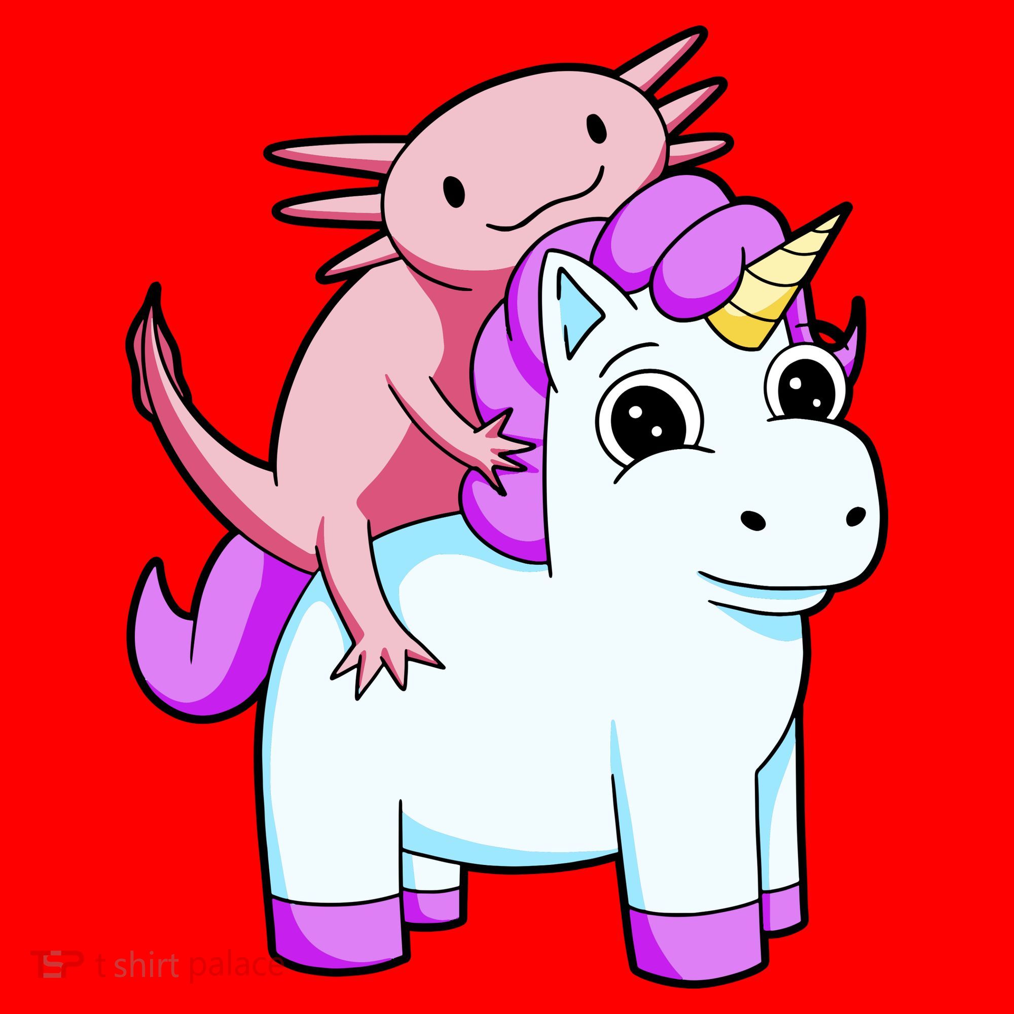 Axolotl Riding A Unicorn Funny Cute Santa Hat