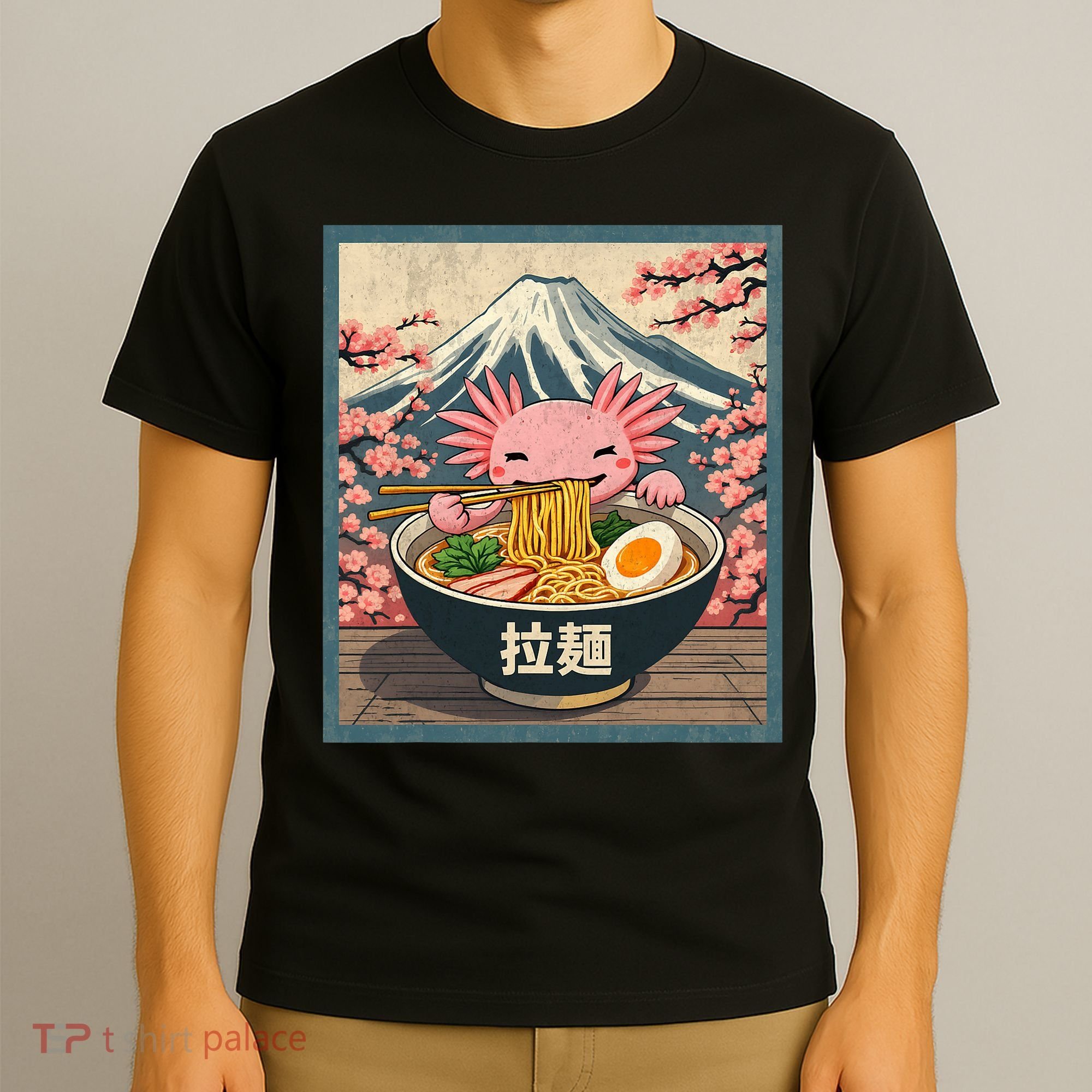 Axolotl Ramen Anime  T-Shirt