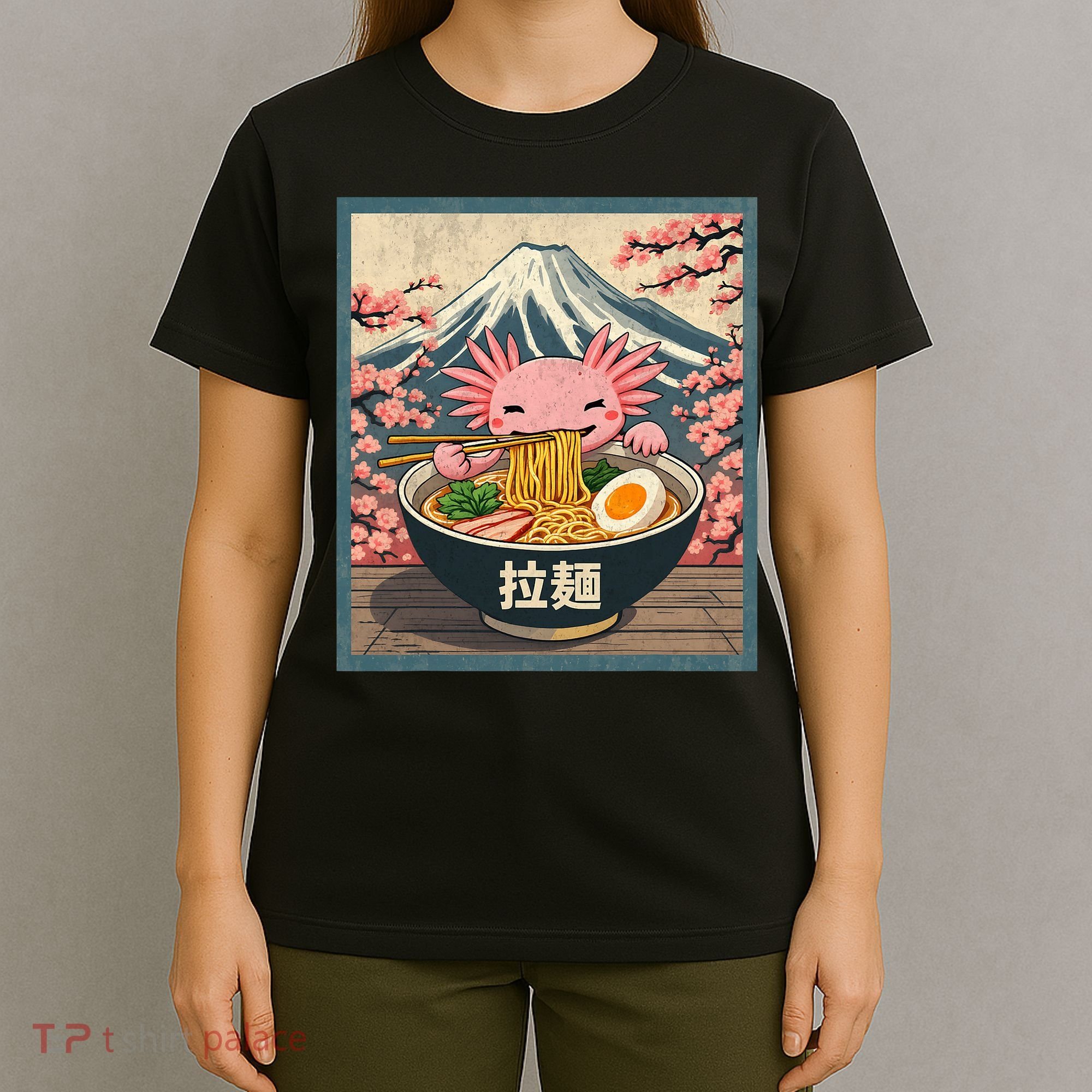 Axolotl Ramen Anime  T-Shirt