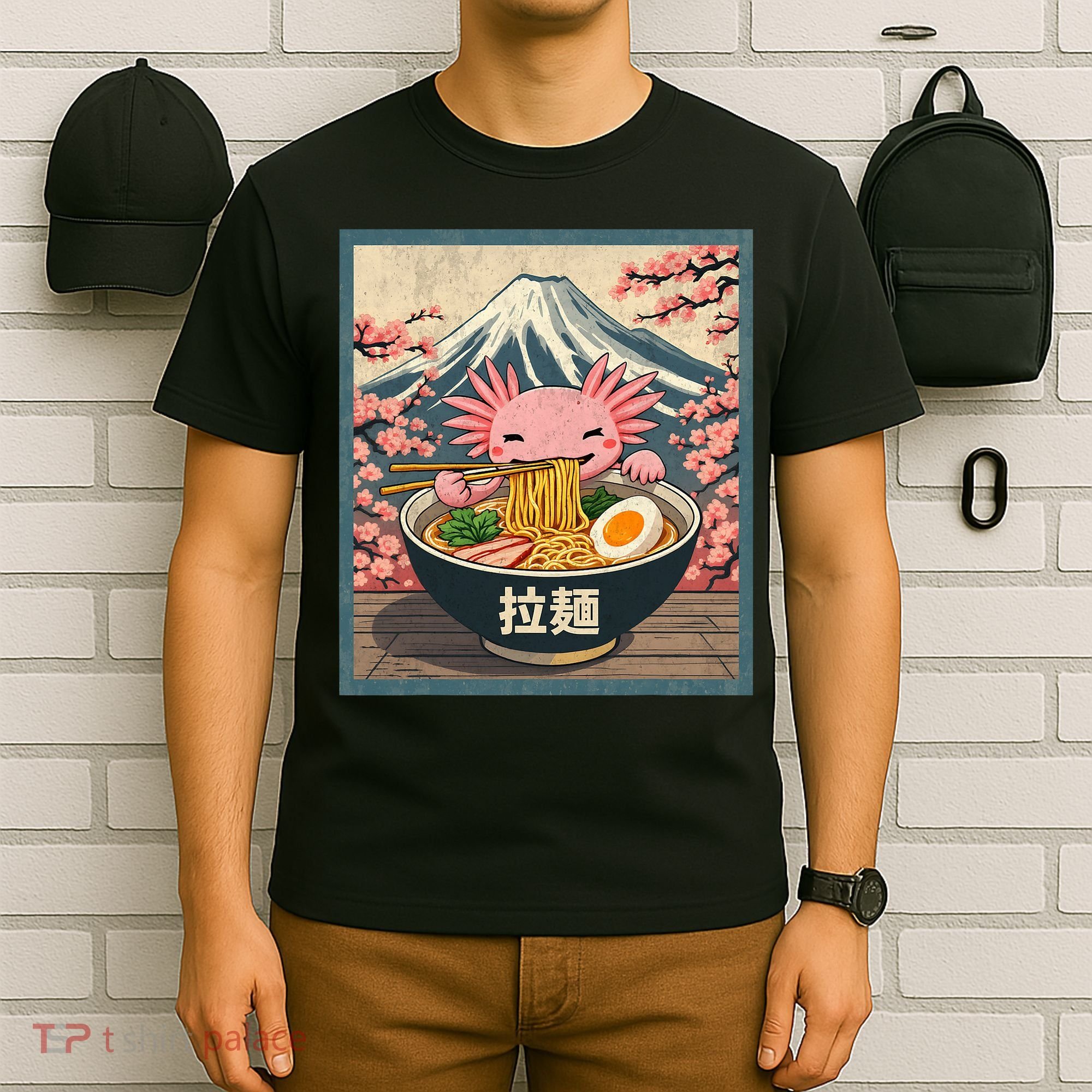 Axolotl Ramen Anime  T-Shirt