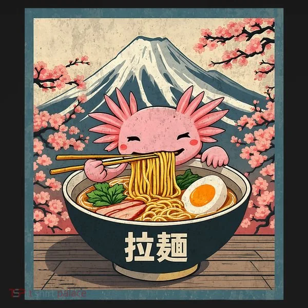 Axolotl Ramen Anime  Bucket Hat
