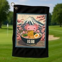Axolotl Ramen Anime  Golf Towel thumb 1