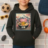 Axolotl Ramen Anime  Kids Hoodie thumb 2