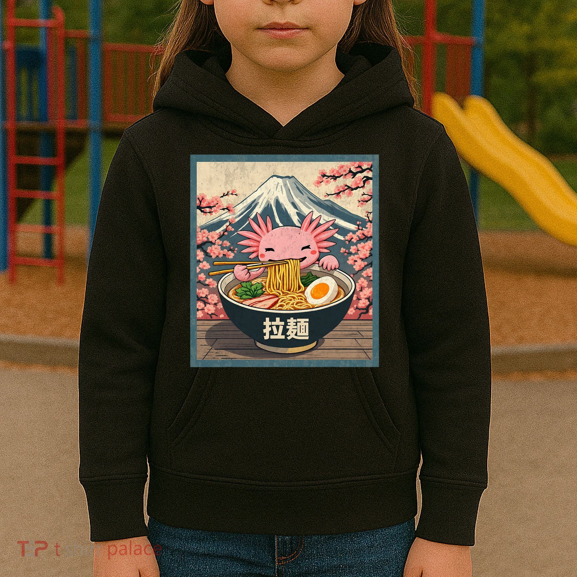Axolotl Ramen Anime  Kids Hoodie