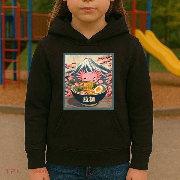 Axolotl Ramen Anime  Kids Hoodie
