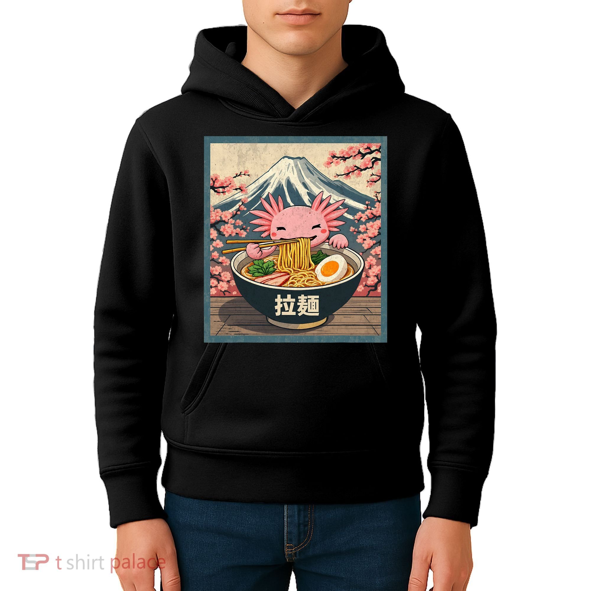 Axolotl Ramen Anime  Kids Hoodie