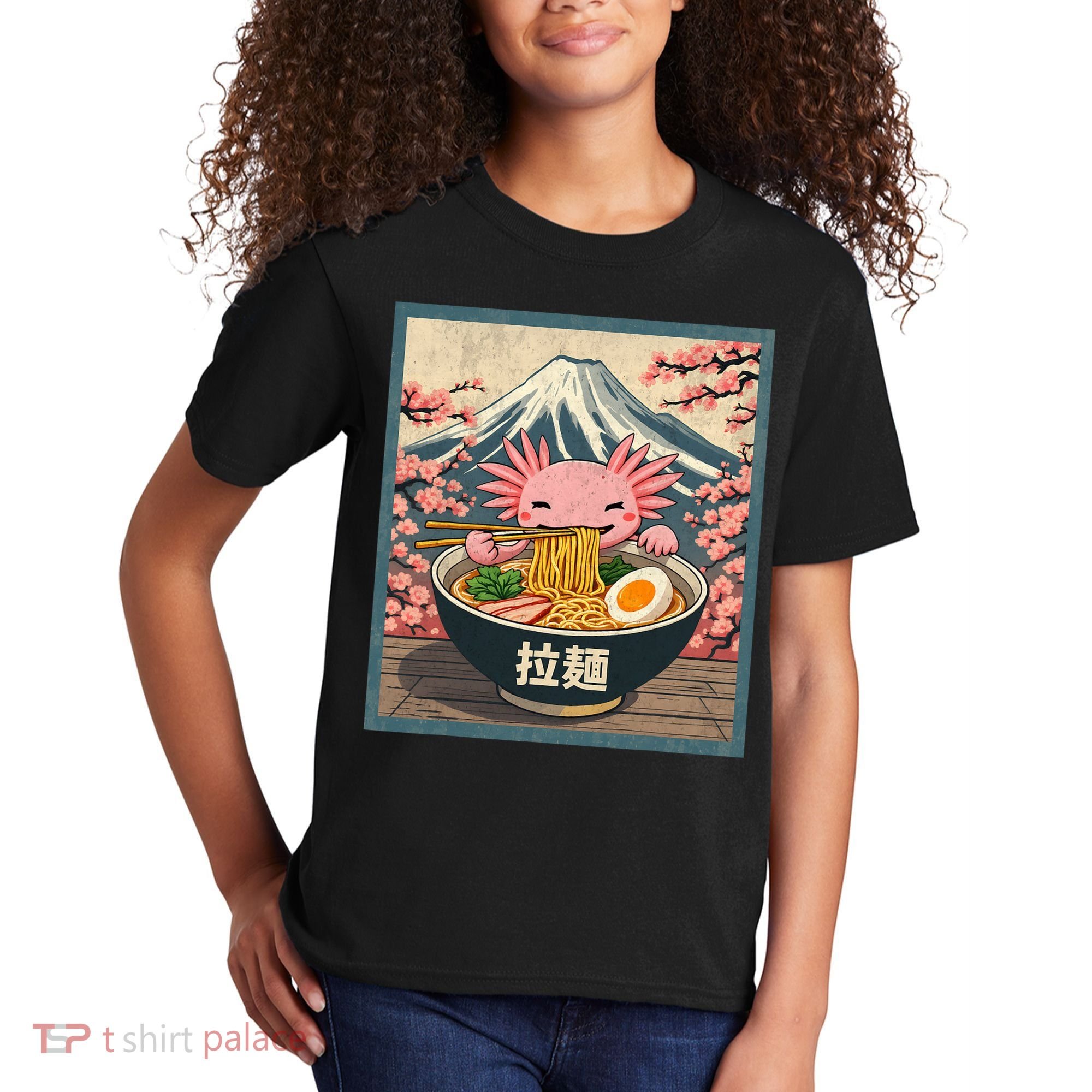 Axolotl Ramen Anime  Kids T-Shirt
