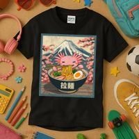 Axolotl Ramen Anime  Kids T-Shirt thumb 3