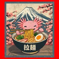 Axolotl Ramen Anime  Santa Hat thumb 1