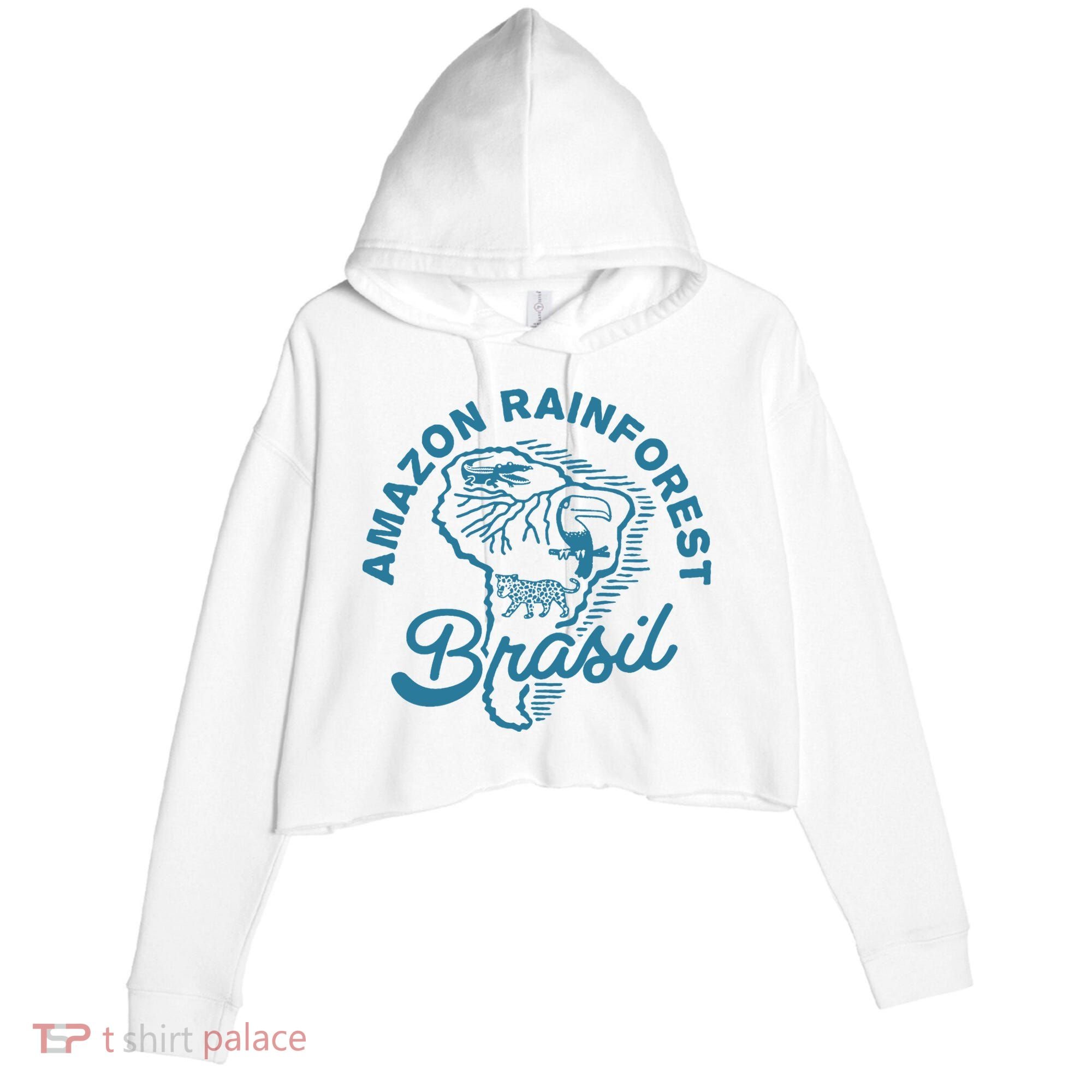 Amazon Rainforest Crop Fleece Hoodie