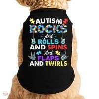 Autism Rocks And Rolls And Spins And Flaps And Twists Doggie Tank thumb 0