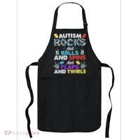 Autism Rocks And Rolls And Spins And Flaps And Twists Apron thumb 0