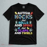 Autism Rocks And Rolls And Spins And Flaps And Twists T-Shirt thumb 5