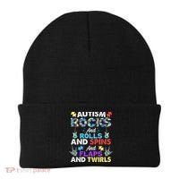 Autism Rocks And Rolls And Spins And Flaps And Twists Beanie thumb 0