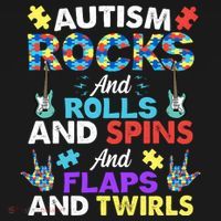 Autism Rocks And Rolls And Spins And Flaps And Twists Women's Hoodie thumb 2