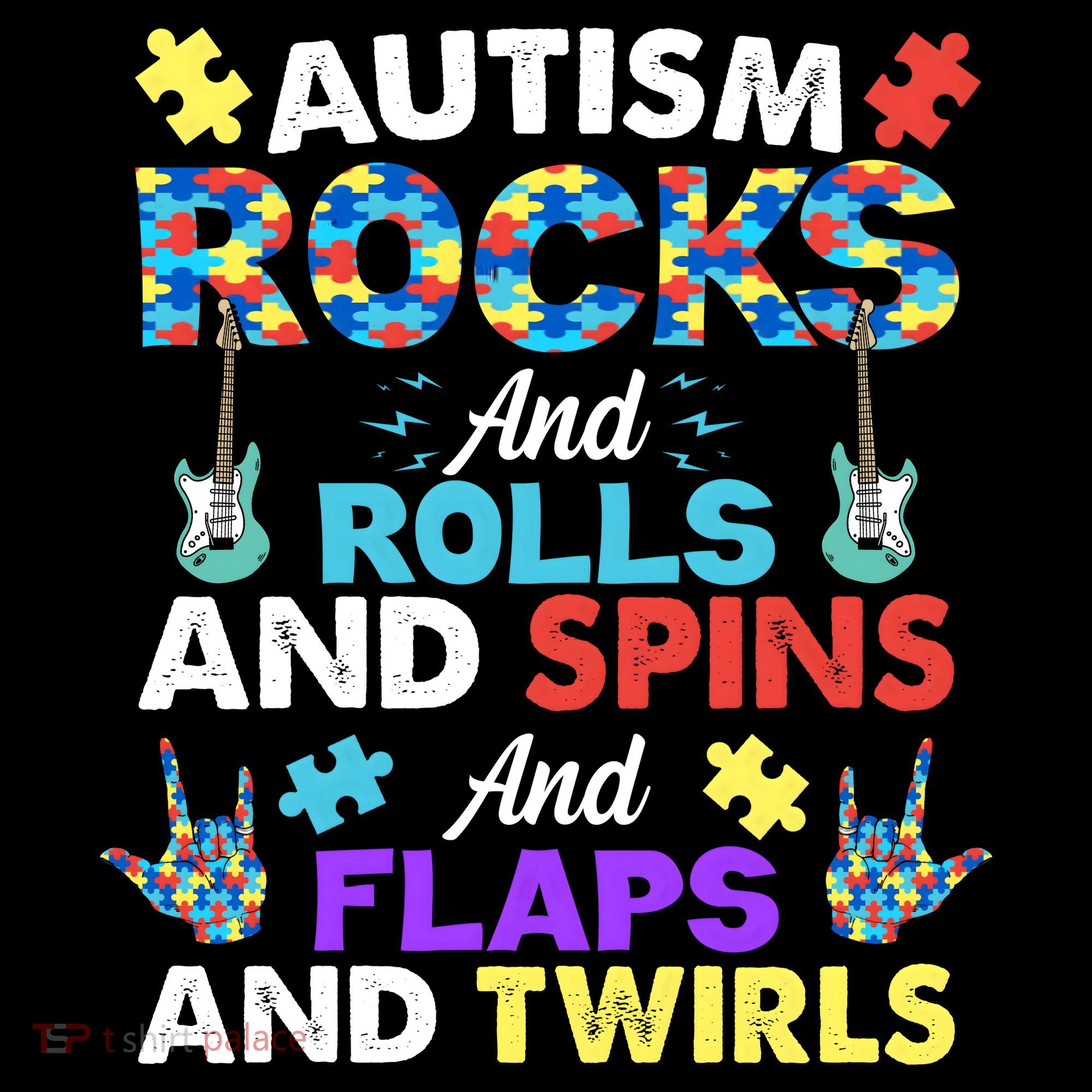 Autism Rocks And Rolls And Spins And Flaps And Twists Women's Hoodie