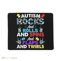 Autism Rocks And Rolls And Spins And Flaps And Twists Mousepad thumb 0