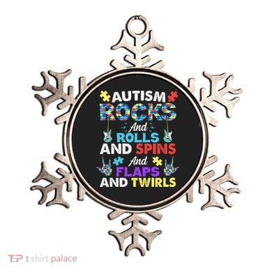 Autism Rocks And Rolls And Spins And Flaps And Twists Ornament