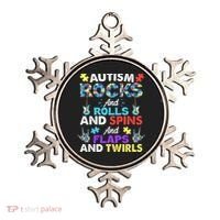 Autism Rocks And Rolls And Spins And Flaps And Twists Ornament thumb 0