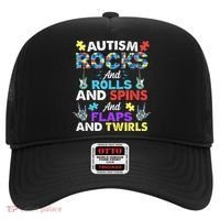 Autism Rocks And Rolls And Spins And Flaps And Twists Hat thumb 0