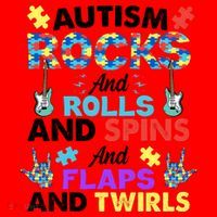 Autism Rocks And Rolls And Spins And Flaps And Twists Santa Hat thumb 1