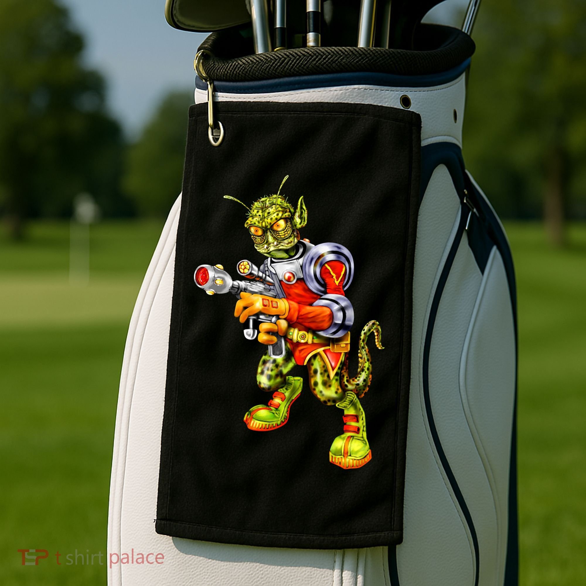 Alien Reptilian Golf Towel