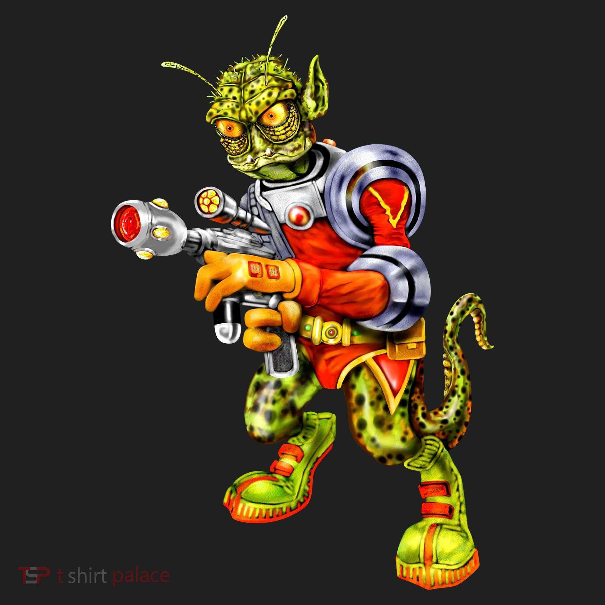 Alien Reptilian Golf Towel