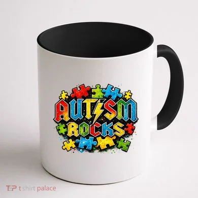 Autism Rocks Coffee Mug back
