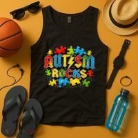 Autism Rocks Tank Top thumb 4