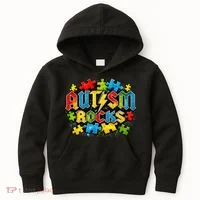 Autism Rocks Kids Hoodie thumb 0